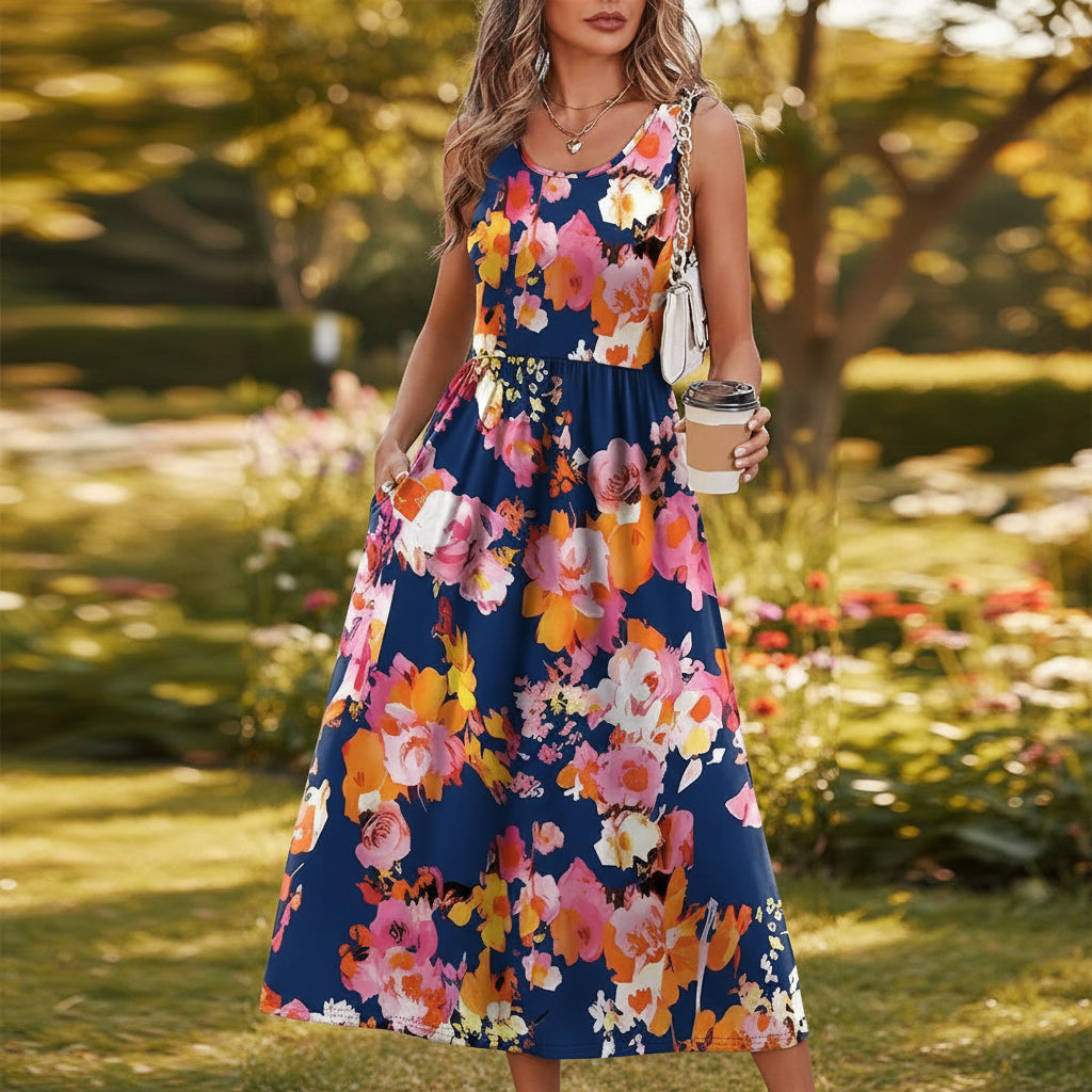 Flowing Summer Dress Women Sleeveless Comfortable