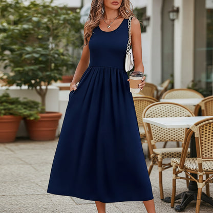 Flowing Summer Dress Women Sleeveless Comfortable