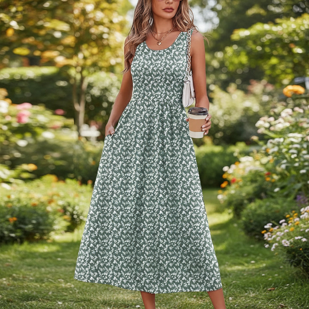 Flowing Summer Dress Women Sleeveless Comfortable