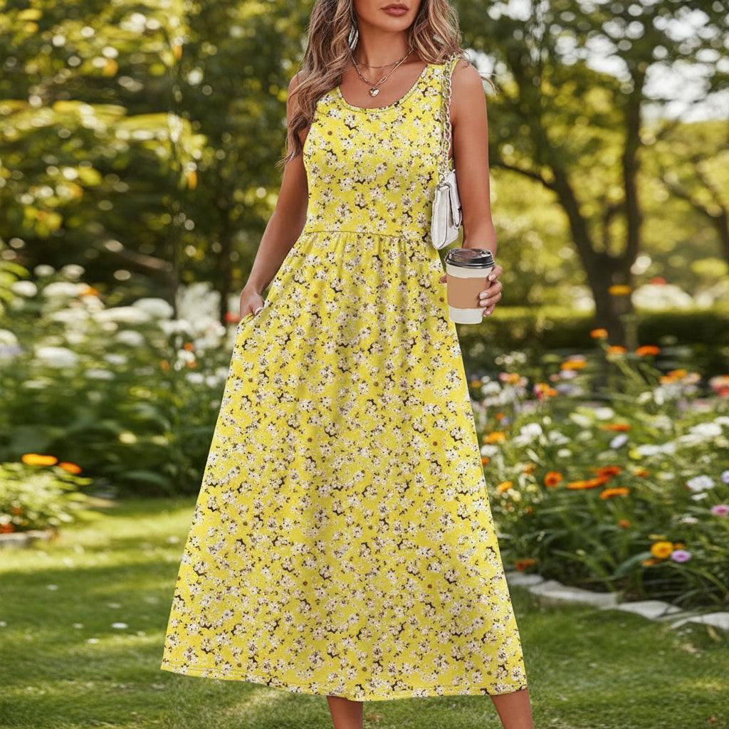 Flowing Summer Dress Women Sleeveless Comfortable