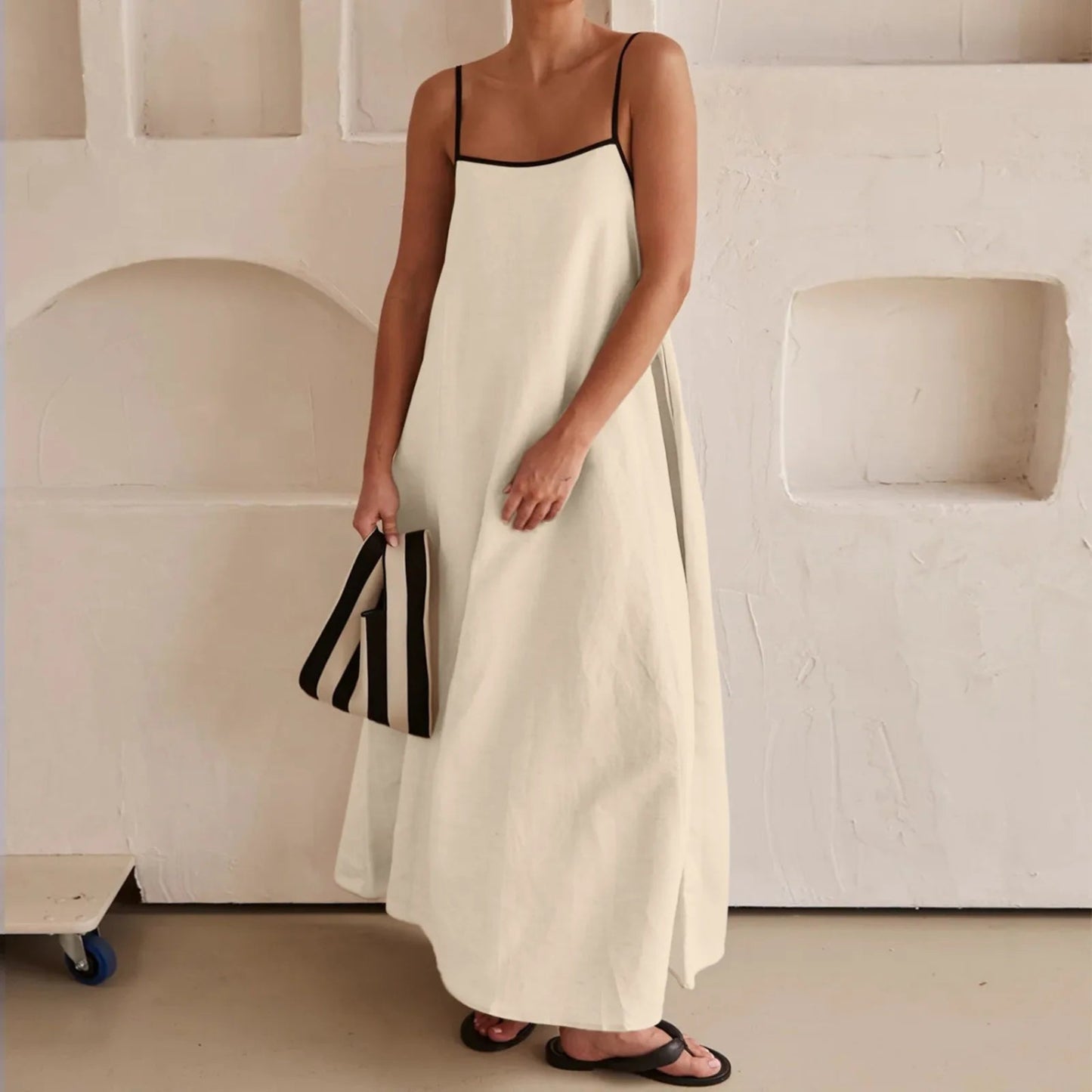 Vestido Verano Mujer Largo Tirantes Suelto Estilo Maxi