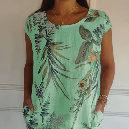 Sommerkleid Damen Kurzarm Print Freizeit Urlaub