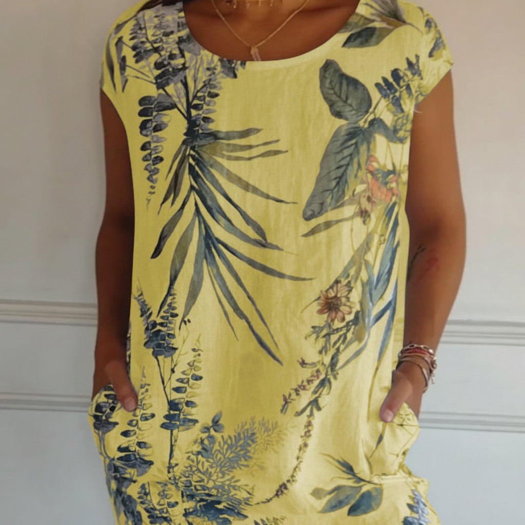 Sommerkleid Damen Kurzarm Print Freizeit Urlaub