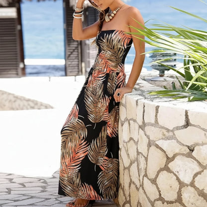 Robe Été Femme Courte Bandeau Épaules Nues Casual