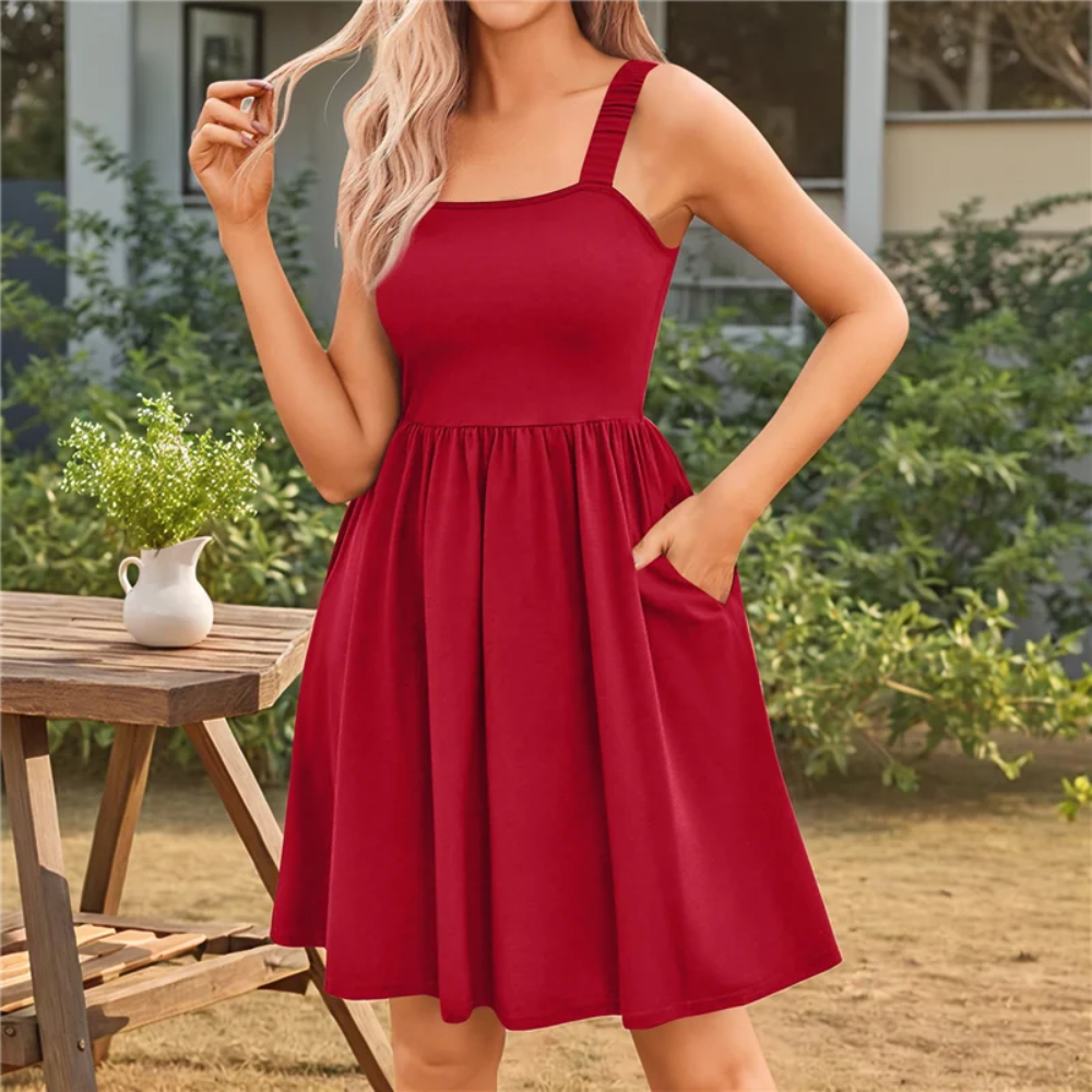 Vestito Estivo Donna Senza Maniche Floreale Cotone Leggero Spiaggia