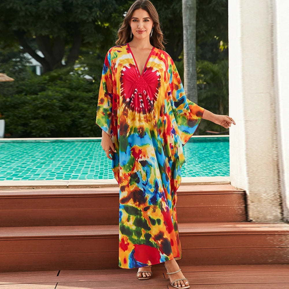 Womens Summer Dress Colorful Stripes Lightweight Casual Dress