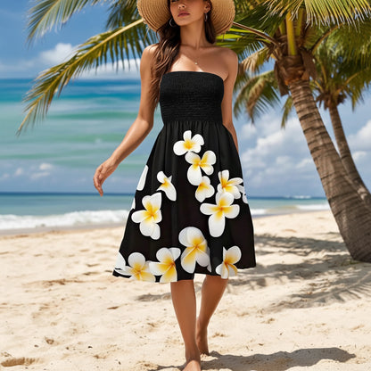 Women's Summer Dress Short Tube Floral Design Summer Vacation