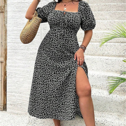 Vestido de verano para mujer, manga corta, floral, casual, para vacaciones