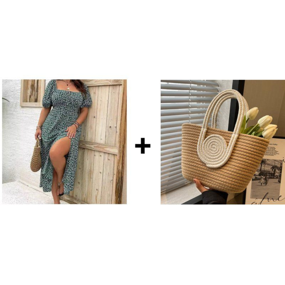 Vestido de verano para mujer, manga corta, floral, casual, para vacaciones