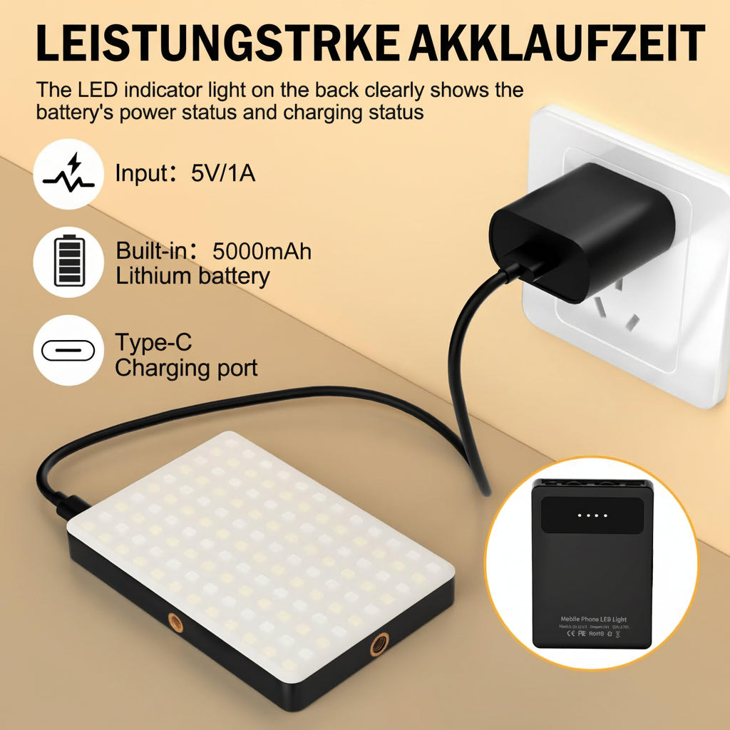 Phone Selfie Light 120 LED Portable Lighting for Photos