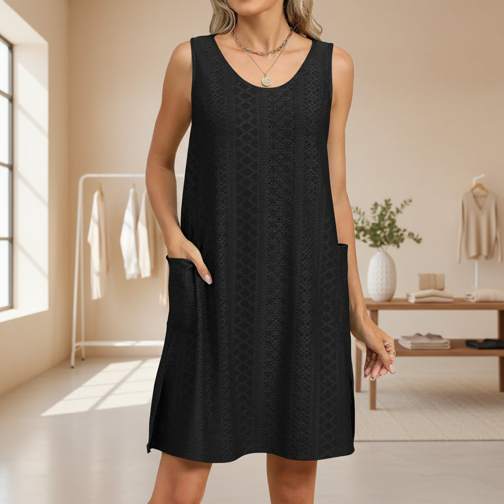 Robe Été Femme Courte Sans Manches Légère Casual Quotidienne