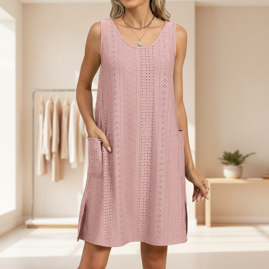 Womens Summer Dress Short Sleeveless Casual Lightweight Dress