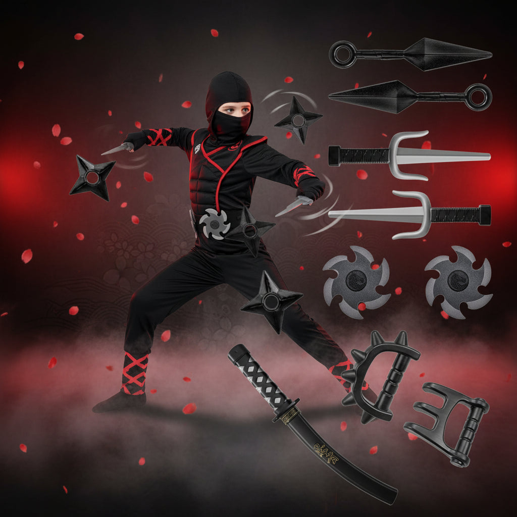 Halloween Kostüme Ninja Kinder Kampfkunst Set
