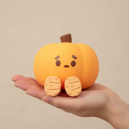 Decorazione di Halloween Zucca Lampada Notturna LED in Silicone da Tavolo