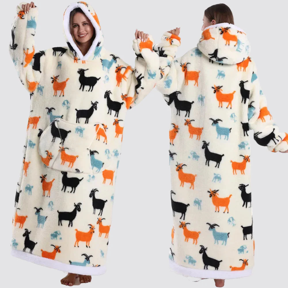 Fleece Oversized Hoodie Gezellige Stijlvolle Slaapzak Hoodie - Image 8