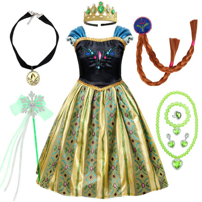 Déguisement de princesse Halloween avec robe à manches bouffantes et ensemble d'accessoires