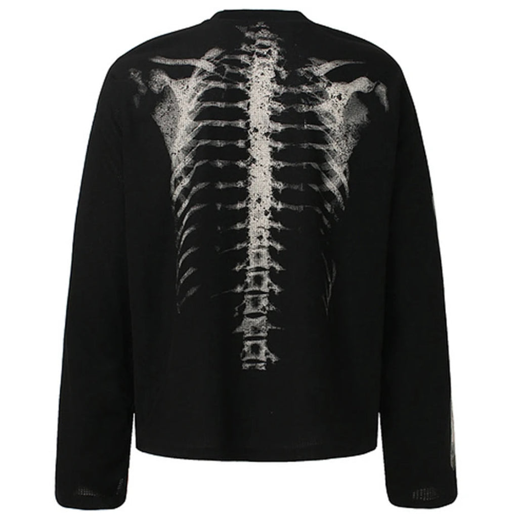 Halloween Costume Skeleton Breathable Long-Sleeve Shirt