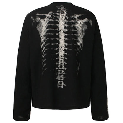 Halloween Costume Skeleton Breathable Long-Sleeve Shirt