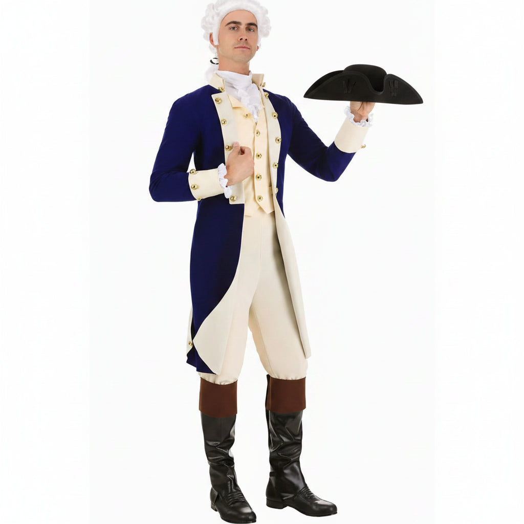 Costume Halloween Ensemble Uniforme Historique Style Colonial Adulte