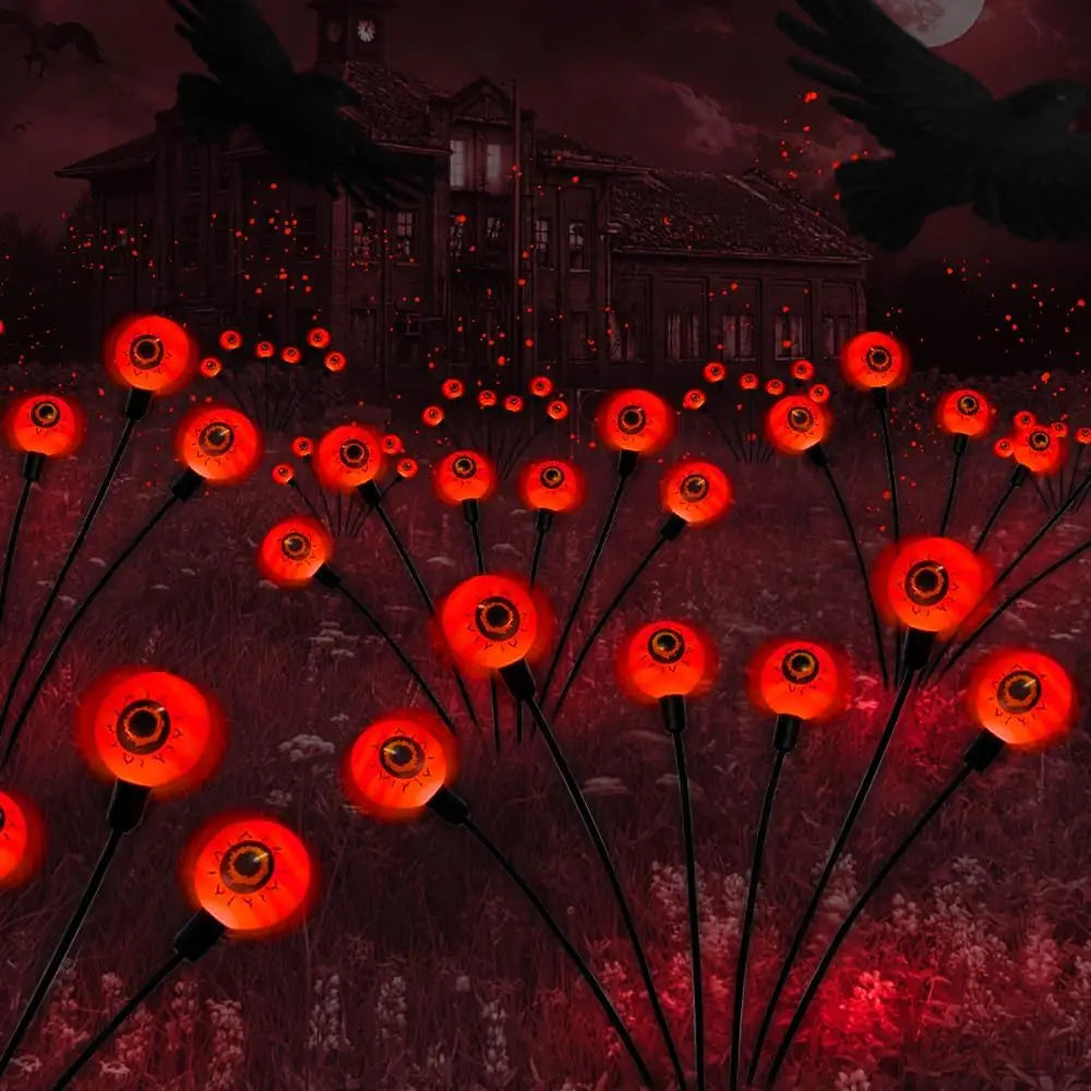 Decorazione di Halloween Lampada Solare LED Occhi per Giardino e Sentiero