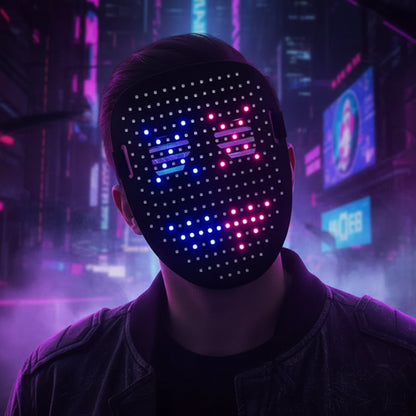 Masque Halloween LED lumineux visage complet pour fête cosplay