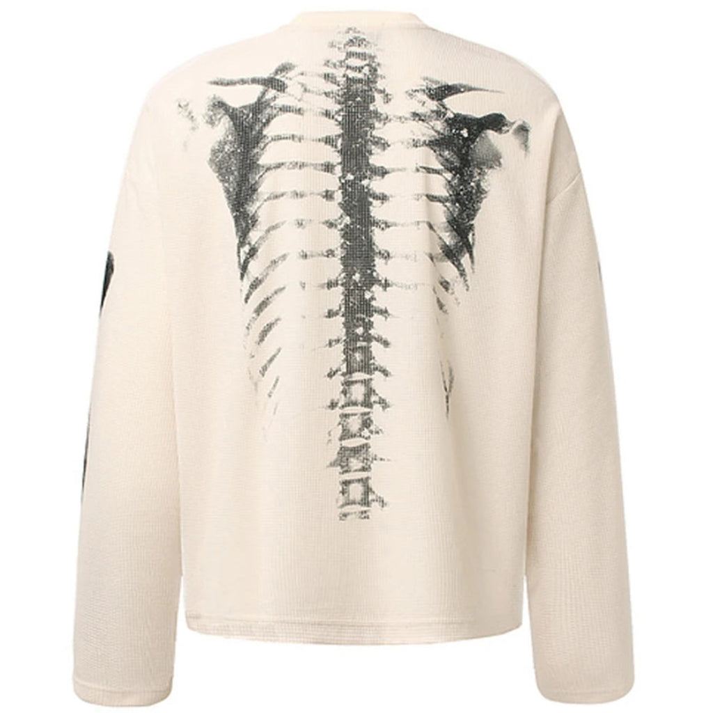 Halloween Costume Skeleton Breathable Long-Sleeve Shirt