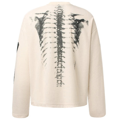 Halloween Costume Skeleton Breathable Long-Sleeve Shirt