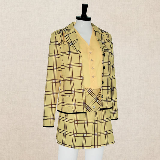Costume Halloween Femme Ensemble Veste à Carreaux et Jupe