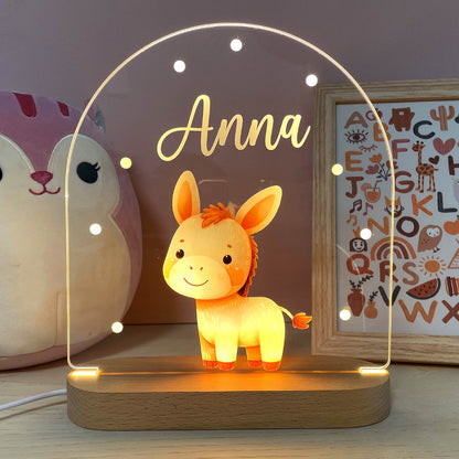 Nachtlicht Kinderzimmer Personalisierte Acryl Tier Lampe