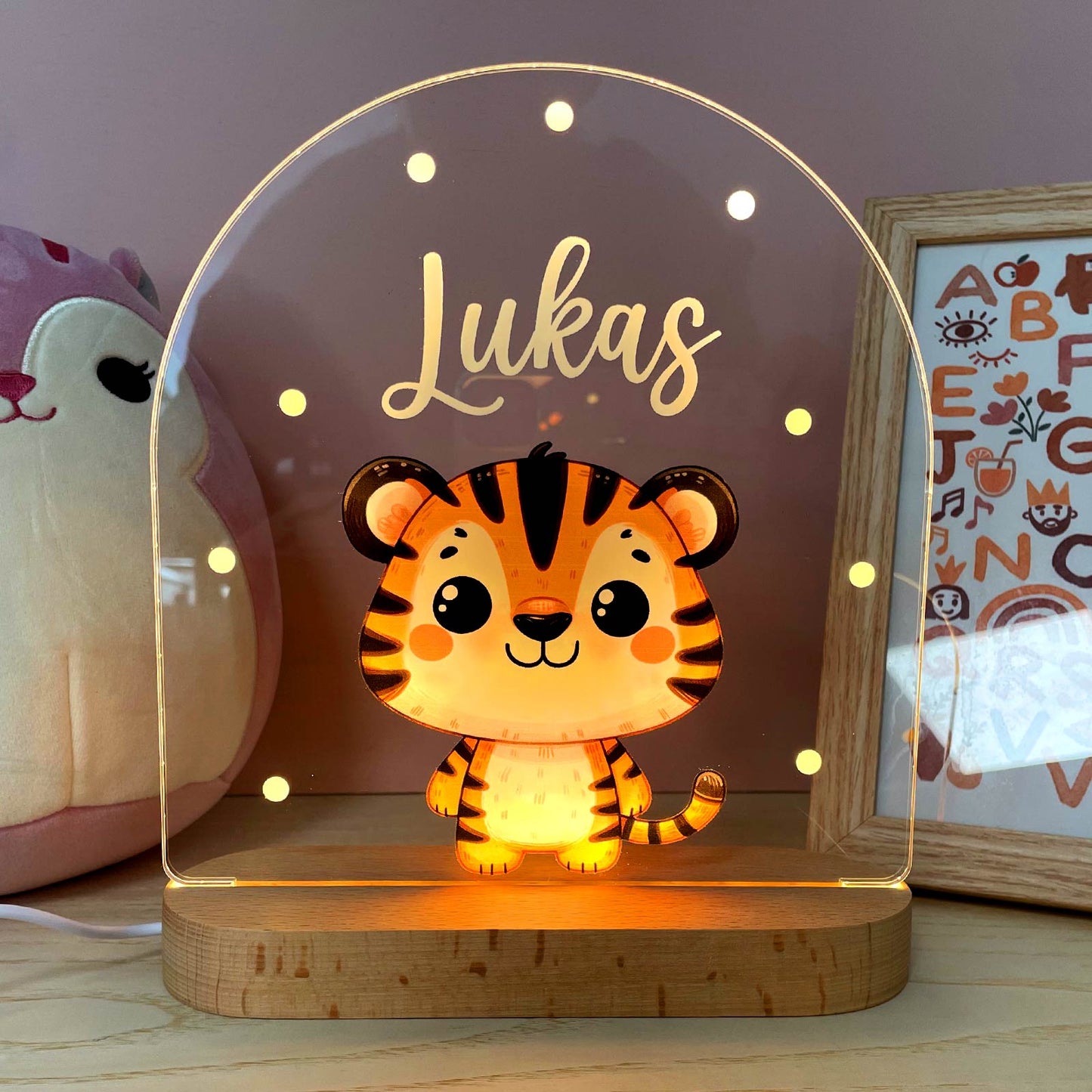 Nachtlicht Kinderzimmer Personalisierte Acryl Tier Lampe