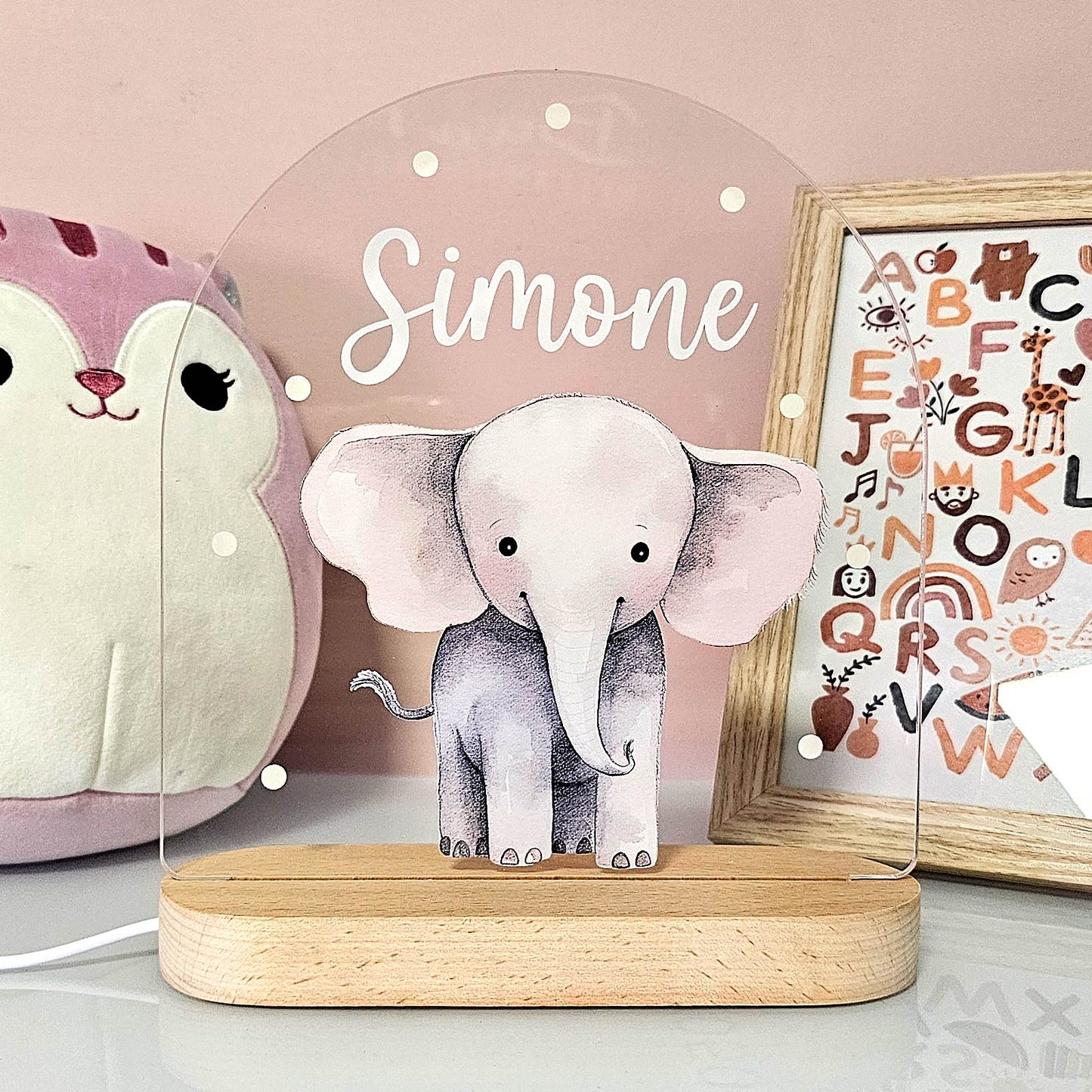Nachtlicht Kinderzimmer Personalisierte Acryl Tier Lampe