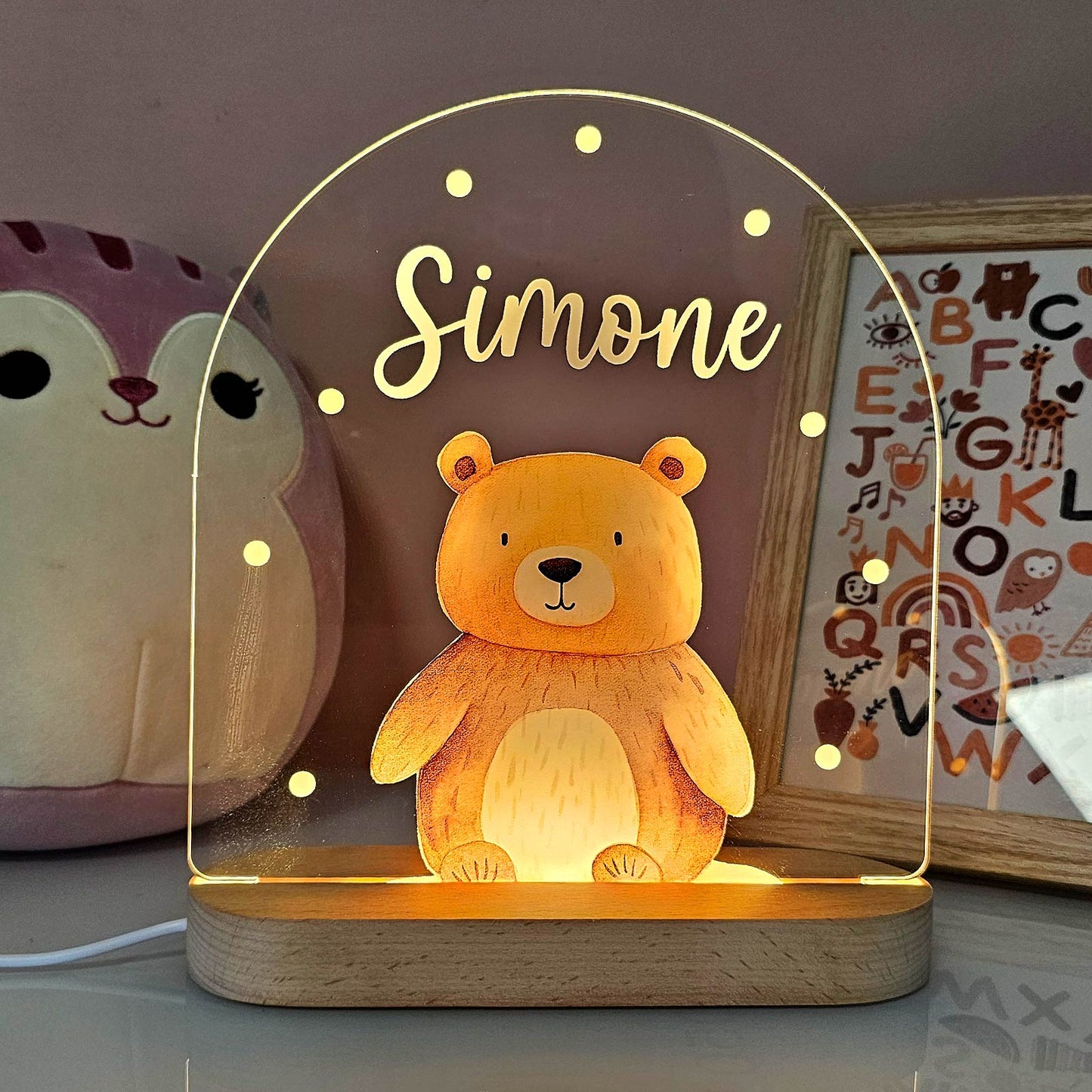 Nachtlicht Kinderzimmer Personalisierte Acryl Tier Lampe