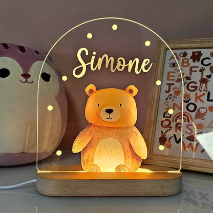 Nachtlicht Kinderzimmer Personalisierte Acryl Tier Lampe