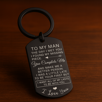 Keychain Pair Stainless Steel Engraving Love Gift