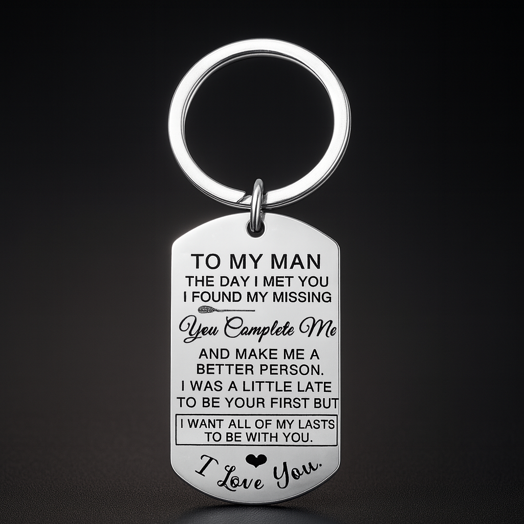 Keychain Pair Stainless Steel Engraving Love Gift