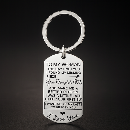 Keychain Pair Stainless Steel Engraving Love Gift