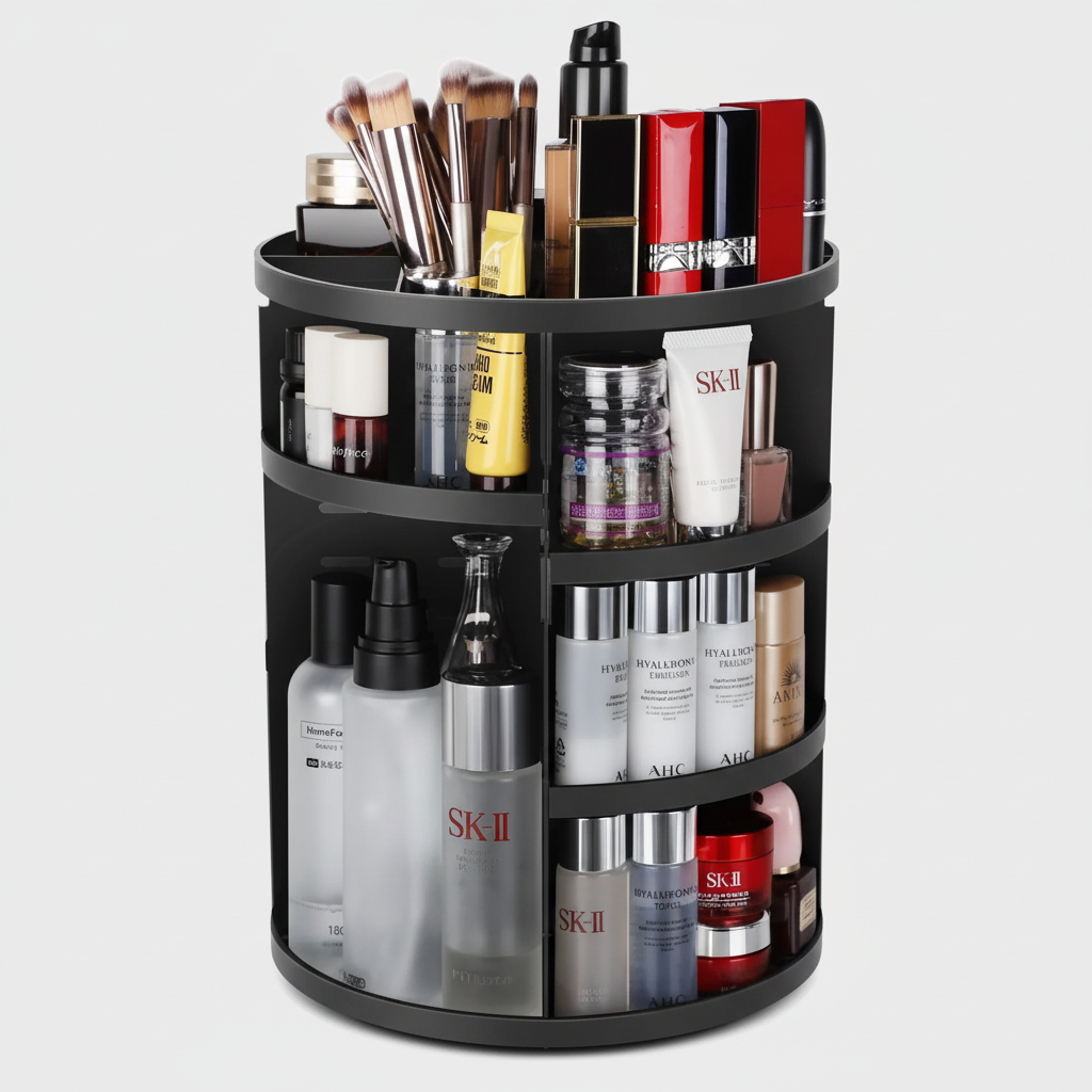 Organisateur maquillage rotatif acrylique rangement cosmétiques table