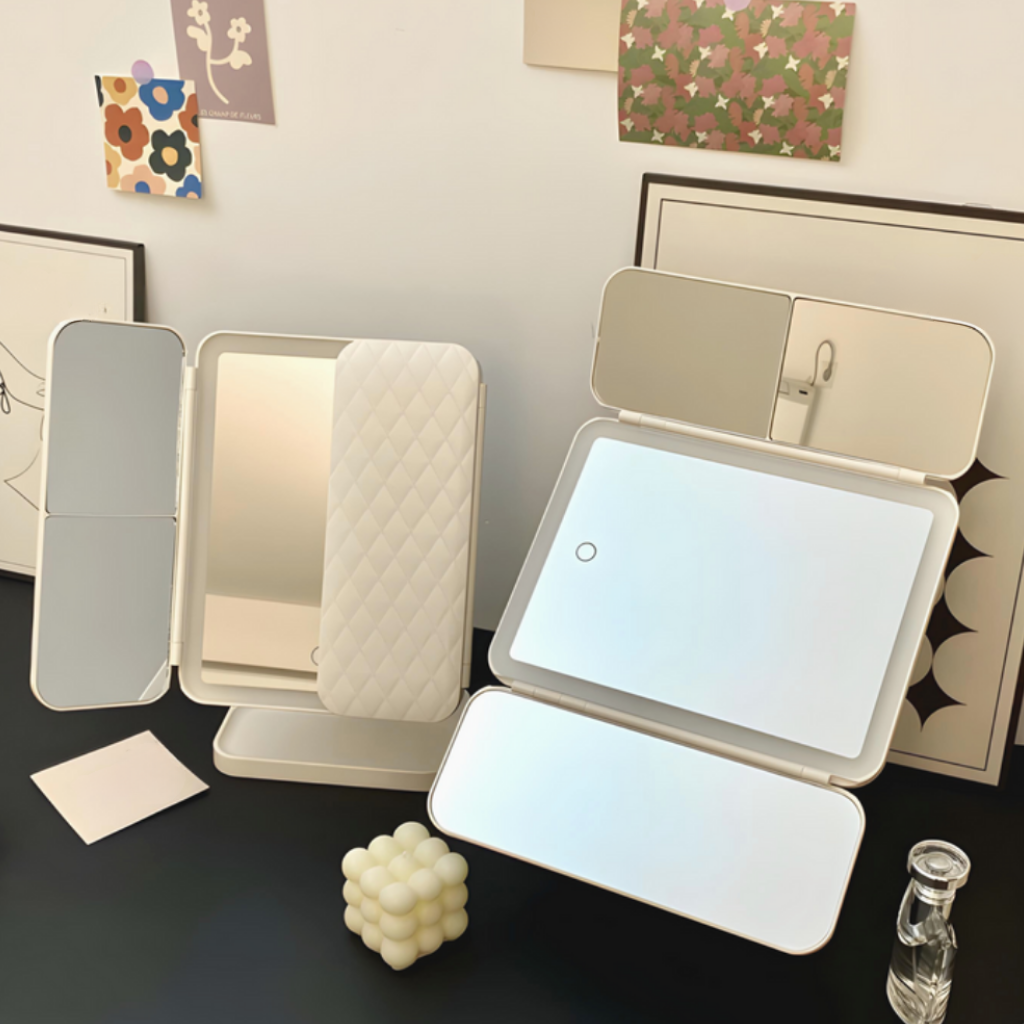 Makeup Mirror LED Foldable Lighted Luxury Vanity Mirror