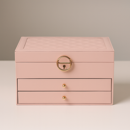 Schmuckaufbewahrung Lederbox Mehrlagige Schmuckschatulle Design3