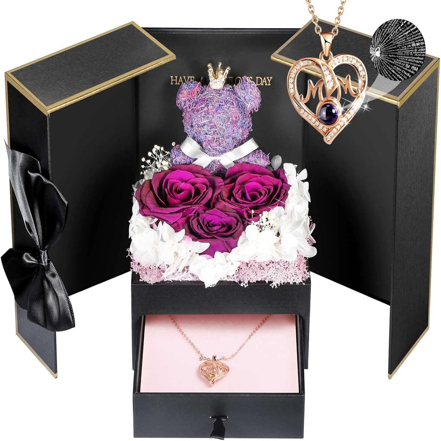 Jewelry Box Rose Gift Necklace Women's Presentation