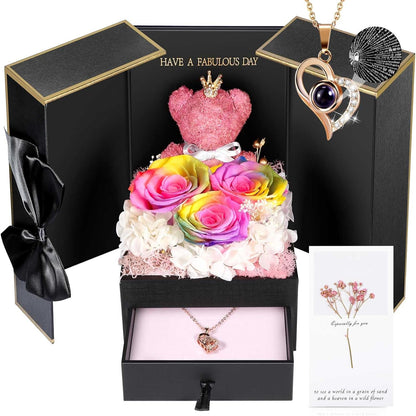 Jewelry Box Rose Gift Necklace Women's Presentation