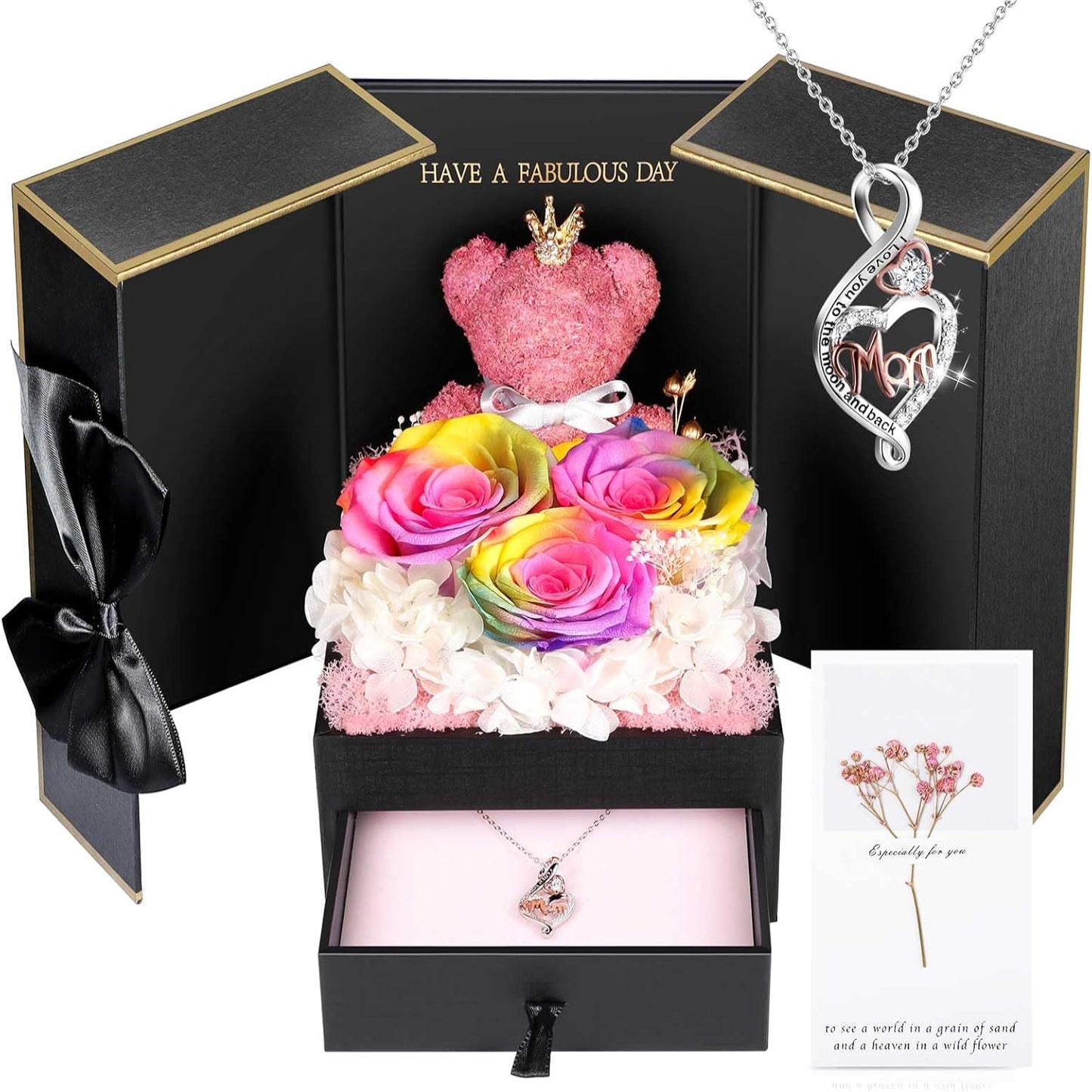 Jewelry Box Rose Gift Necklace Women's Presentation