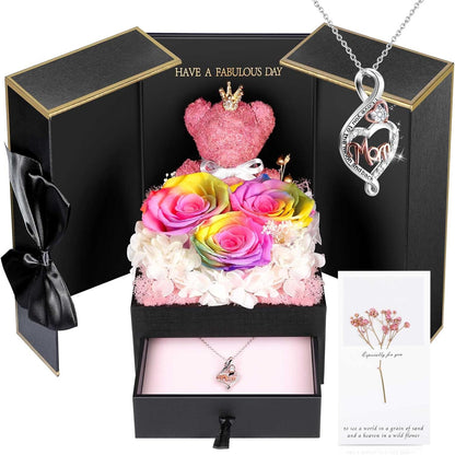 Jewelry Box Rose Gift Necklace Women's Presentation