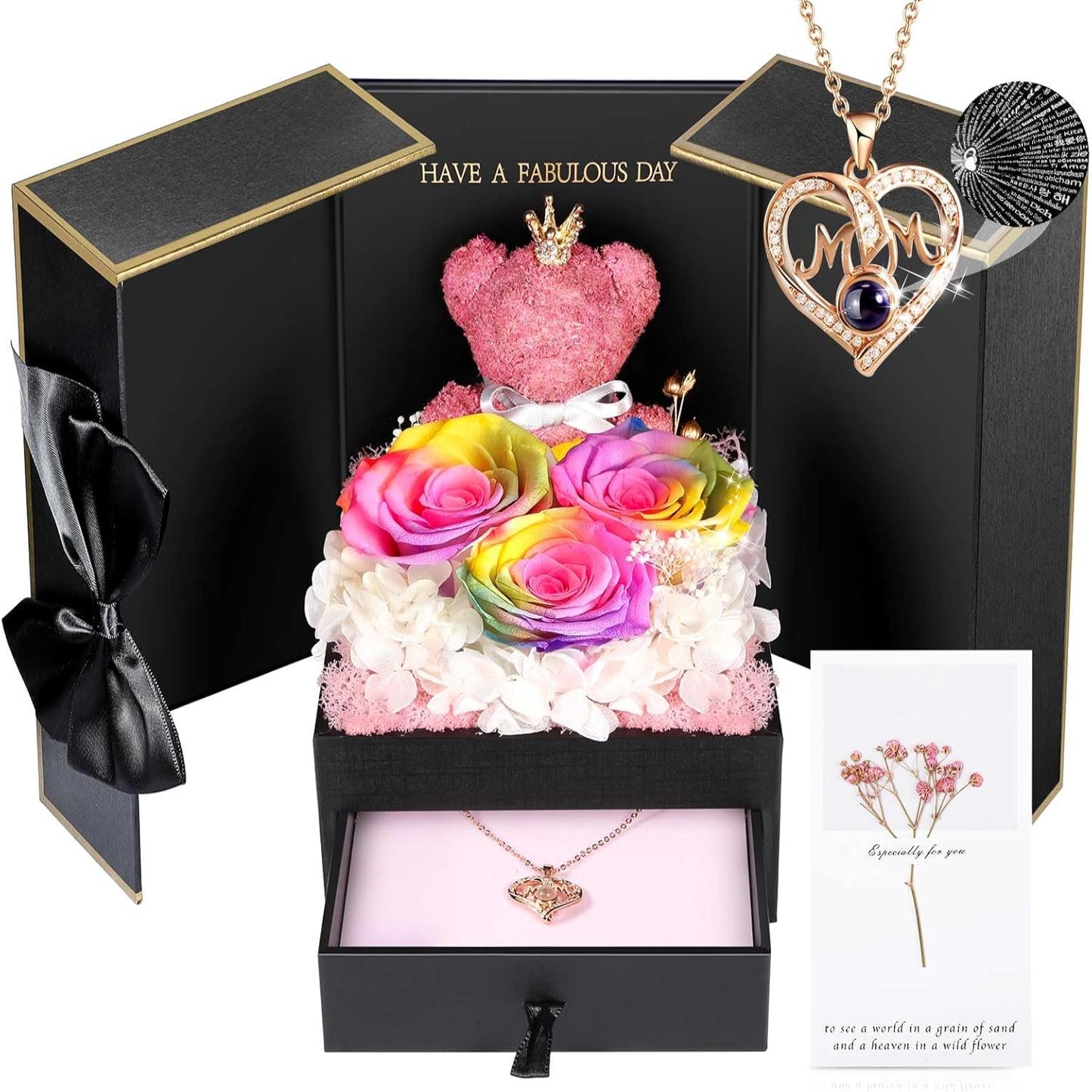 Jewelry Box Rose Gift Necklace Women's Presentation