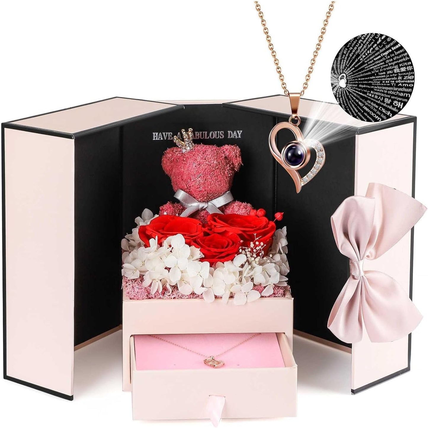 Jewelry Box Rose Gift Necklace Women's Presentation