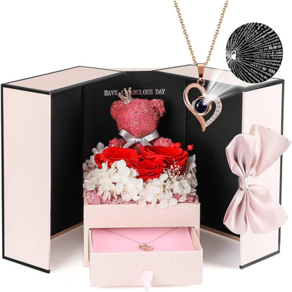 Jewelry Box Rose Gift Necklace Women's Presentation