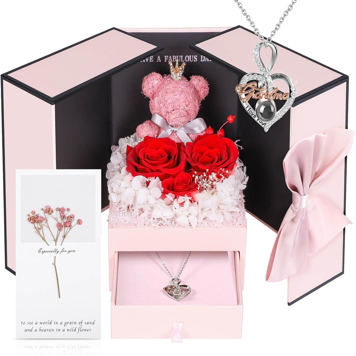 Jewelry Box Rose Gift Necklace Women's Presentation