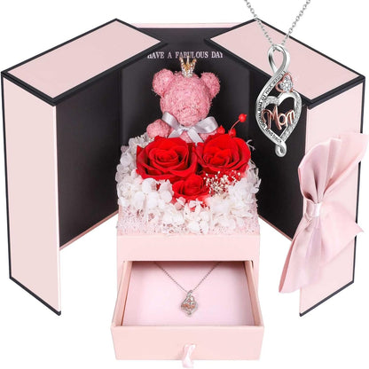 Jewelry Box Rose Gift Necklace Women's Presentation