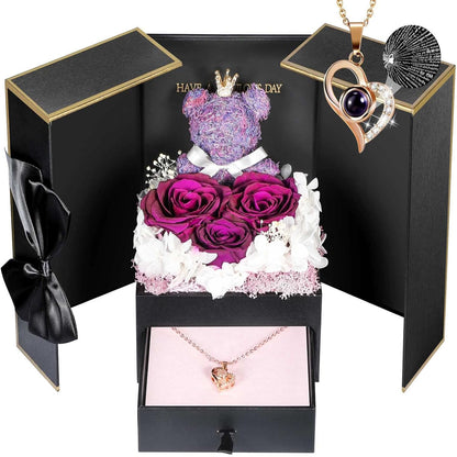 Jewelry Box Rose Gift Necklace Women's Presentation