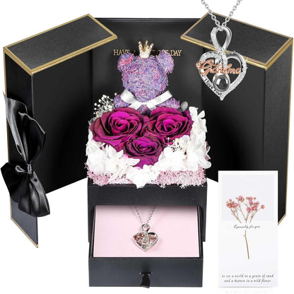 Jewelry Box Rose Gift Necklace Women's Presentation